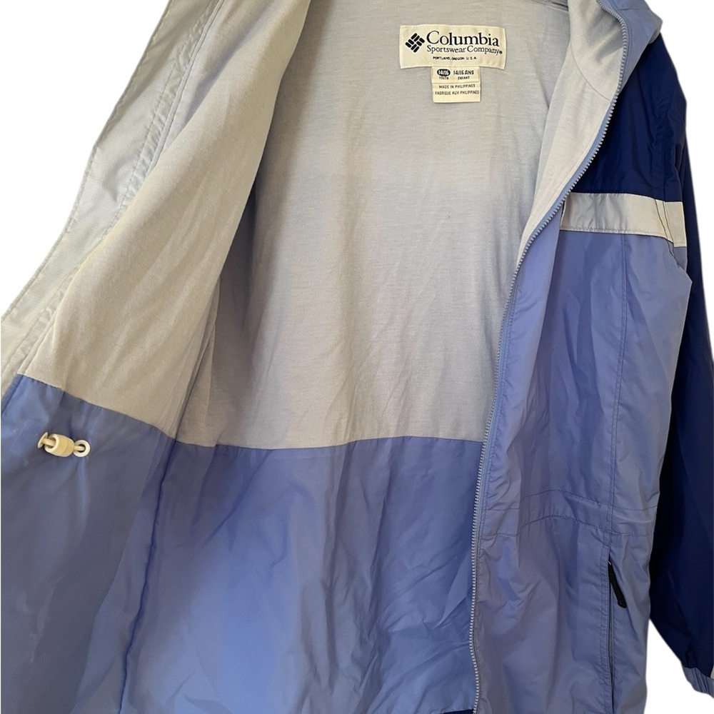 Retro 1990s Columbia Colorblock
Hooded Windbreaker Jacket -
Youth L / Adult XS - Picture 4 of 6